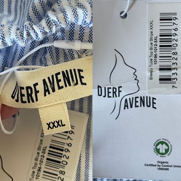 Djerf Avenue Blue and White Striped Tube Top - Picture 12 of 15